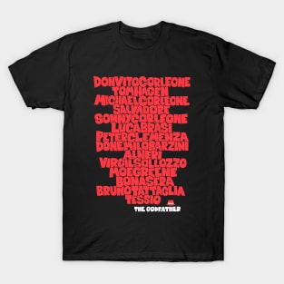 The Godfather: Tribute to the Main Actors of the Classic T-Shirt